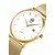 baratos Relógio de pulso-AIBI Masculino Relógio de Pulso Quartzo Calendário Impermeável Aço Inoxidável Banda Luxuoso Ouro RoseDourado Ouro Rose Preto/Prateado