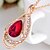 cheap Jewelry Sets-Jewelry Set Drop Party Cubic Zirconia Rose Gold Plated Imitation Diamond Earrings Jewelry Red / Green For / Necklace