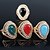 cheap Rings-Statement Ring Solitaire Black Red Blue Gold Plated Ladies Fashion / Women&#039;s