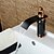 billige Klassisk-svart og gull badekar vaskekran - fossefall oljegummi bronse utbredt enkelt håndtak en holebath kraner / messing