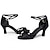 Недорогие Обувь для латиноамериканских танцев-Women&#039;s Latin Shoes Sandal Customized Heel Satin Rhinestone Satin Flower Buckle Black / Indoor / Ballroom Shoes / Leather / Salsa Shoes / EU39