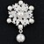cheap Brooches-Women&#039;s Ladies Luxury Fashion Vintage Imitation Diamond Brooch Jewelry White For Party Wedding Special Occasion Masquerade Engagement Party Prom