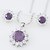 cheap Jewelry Sets-Women&#039;s Purple Black Blue Cubic Zirconia Jewelry Set Round Cut Ladies Earrings Jewelry Blue / Burgundy / Champagne For Wedding Party Special Occasion Anniversary Birthday Engagement / Necklace