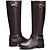 baratos Botas de mulher-Feminino Courino Inverno Casual Presilha Salto Baixo Preto Marron