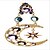 preiswerte Ohrringe-Damen Synthetischer Diamant Tropfen-Ohrringe MOON damas Luxus Europäisch Zirkonia vergoldet Diamantimitate Ohrringe Schmuck Farbbildschirm Für