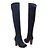 billige Женские ботинки-Women&#039;s Boots Knee High Boots Outdoor Office &amp; Career Winter Zipper Chunky Heel Fashion Boots Walking Leatherette Black Blue