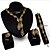 baratos Conjunto de Bijuteria-Jewelry Set Statement Ladies Tassel Vintage Party Link / Chain Cubic Zirconia Imitation Diamond Earrings Jewelry Gold For / Necklace