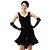 cheap Latin Dancewear-Latin Dance Outfits Women&#039;s Performance Silk Ruffles Dress / Gloves / Samba