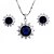 cheap Jewelry Sets-Women&#039;s Purple Black Blue Cubic Zirconia Jewelry Set Round Cut Ladies Earrings Jewelry Blue / Burgundy / Champagne For Wedding Party Special Occasion Anniversary Birthday Engagement / Necklace