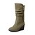 baratos Botas de mulher-Mulheres Botas Salto Plataforma Ponta Redonda Ziper / Mocassim Flanelado Botas Cano Médio Conforto / Botas de Neve Caminhada Outono / Inverno Preto / Verde / Vermelho / EU40