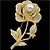 tanie Spinki i broszki-Damskie Broszki Kwiat Róże Kwiat Impreza damska Luksusowy Moda Perła Cyrkonia Pokryte różowym złotem Broszka Biżuteria Złoty Na Impreza Ślub Specjalne okazje Rocznica Urodziny Prezent