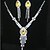 billige Smykkesett-Sapphire Crystal Citrine Jewelry Set Pendant Necklace Tassel Pear Cut Ladies Tassel Party Fashion Cubic Zirconia Silver Plated Earrings Jewelry Yellow / Blue For Party Special Occasion Anniversary