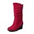 abordables Botas de mujer-Mujer Botas Tacón Cuña Dedo redondo Cremallera / Borla Vellón Mitad de Gemelo Confort / Botas de nieve Paseo Otoño / Invierno Negro / Verde / Rojo / EU40