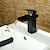 abordables Clásico-Grifo para lavabo de baño, juego central de bronce aceitado en cascada, grifos de baño de un solo mango generalizados con interruptor de agua caliente y fría