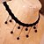 cheap Necklaces-Sexy and Beautiful Black Lace Crochet Necklace Water Droplets Fall Bead Chain of Clavicle