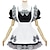 levne Šaty Lolita-Gothic Lolita Dámské Pokojská Cosplay Bílá / Černá Krátký rukáv Short Length Kostýmy