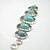 cheap Bracelets-Vintage Look Antique Silver Plated Alloy Oval Turquoise Stone Bracelet(1PC)