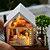 cheap Décor &amp; Night Lights-Romantic Glass Hut Assembled Toy House DIY Wood Dollhouse Including All Furniture Lights Lamp LED