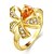 cheap Rings-Fashion Lovely Women&#039;s Butterfly Colorized Zircon Gold-Plated Brass Statement Rings(Golden,Rose Gold,)(1Pcs)