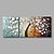 abordables Peintures Abstraites-Peinture à l&#039;huile Hang-peint Peint à la main Panoramique horizontal A fleurs / Botanique Moderne Inclure cadre intérieur / Trois Panneaux