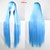 preiswerte Kostümperücke-Cosplay Perücken Synthetische Perücken Glatt Gerade Asymmetrischer Haarschnitt Perücke Lang Hellblau Synthetische Haare Damen Natürlicher Haaransatz Blau