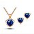 cheap Jewelry Sets-High Quality Crystal Heart Pendant Jewelry Set Necklace Earring Gold Plated (Assorted Color)