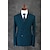 preiswerte Anzüge-Dunkelgrün Solide Reguläre Passform Baumwollmischung Anzug - Schalrevers Zweireiher - 4 Knöpfe