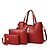 baratos Conjunto de Bolsas-Mulheres Bolsas PU Tote / Bolsa de Ombro / Conjuntos de saco 3 Pcs Purse Set Tachas Sólido Vermelho / Azul / Rosa claro