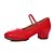 cheap Ballroom Shoes &amp; Modern Dance Shoes-Women&#039;s Modern Leather Heel Practice Performance Chunky Heel Black Red Fuchsia 2&quot; - 2 3/4&quot; Non Customizable
