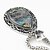 cheap Jewelry Sets-Vintage Antique Silver Man-made Abalone Stone Necklace Earring Bracelet Jewelry Set(1Set)
