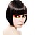 cheap Synthetic Trendy Wigs-Capless Short Bob High Quality Synthetic Natural Black Straight Hair Wig Full Bang
