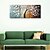 voordelige Abstracte schilderijen-Oil Painting Hand Painted Horizontal Panoramic Floral / Botanical Modern Stretched Canvas / Three Panels