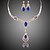 זול סטים של תכשיטים-בגדי ריקוד נשים כחול סט תכשיטים עגילים תכשיטים עבור חתונה Party אירוע מיוחד יוֹם הַשָׁנָה יום הולדת ארוסים / מתנה / יומי