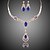 abordables Parures de Bijoux-Femme Bleu Parure de Bijoux Des boucles d&#039;oreilles Bijoux Pour Mariage Soirée Occasion spéciale Anniversaire Fiançailles Cadeau / Quotidien