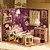 cheap Décor &amp; Night Lights-Manual Assembling Battery Packs With Dust Cover Toys DIY Wood Dollhouse Including All Furniture Lights Lamp LED