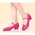 cheap Ballroom Shoes &amp; Modern Dance Shoes-Women&#039;s Modern Leather Heel Practice Performance Chunky Heel Black Red Fuchsia 2&quot; - 2 3/4&quot; Non Customizable