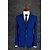 cheap Suits-Royal Blue Men&#039;s Suits Solid Colored Tailored Fit Single Breasted Two-buttons 2022