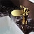 billige Armaturer til badeværelset-Håndvasken vandhane - Vandfald Ti-PVD Udspredt Et Hul / Enkelt håndtag Et HulBath Taps / Messing