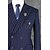 abordables Costumes Homme-Bleu Encre Quadrillé / Guingan Coupe Sur-Mesure Polyester Costume - Cranté Croisé 4 boutons / costumes