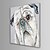 abordables Peintures animaux-Peinture à l&#039;huile Hang-peint Peint à la main - Pop Art Contemporain Inclure cadre intérieur / Toile tendue