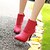baratos Botas de mulher-Mulheres Salto Agulha Sintético 10.16-15.24 cm / Botas Curtas / Ankle Plataforma Básica Inverno Preto / Vermelho / Azul