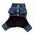 baratos Roupa para Cães-Cachorro Macacão Jaquetas Jeans Jeans Vaqueiro Fashion Inverno Roupas para Cães Roupas de cachorro Roupas de cachorro Azul Ocasiões Especiais para menina e menino cachorro Algodão S M L XL XXL