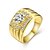 cheap Rings-Fashion Decent Women&#039;s  White Zircon Gold-Plated Brass Statement Rings(Golden,Rose Gold,)(1Pcs)