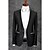 preiswerte Anzüge-Schwarz Solide Reguläre Passform Baumwollmischung Anzug - Schlankes, fallendes Revers Einreiher - 1 Knopf / Anzüge