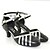 olcso Báli cipők és modern tánccipők-Női Latin cipők Bőrutánzat Sportcipő Vaskosabb sarok Személyre szabható Dance Shoes Black and Sliver / Otthoni