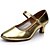 cheap Ballroom Shoes &amp; Modern Dance Shoes-Women&#039;s Latin Shoes Heel Customized Heel Leatherette Buckle Black / Silver / Gold / Modern Shoes / Indoor