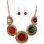 cheap Jewelry Sets-Crystal Jewelry Set Cubic Zirconia, Imitation Diamond Ladies, Luxury, Vintage, Party, European, African Include Red / Light Green / Nude For / Earrings / Necklace