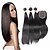 preiswerte Ein Pack Haar-Brasilianisches Haar Glatt Unbehandeltes Haar Haar-Einschlagfaden mit Verschluss Menschliches Haar Webarten Haarverlängerungen