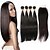 abordables Paquet unitaire d&#039;extensions cheveux-Trame cheveux avec fermeture Cheveux Brésiliens Droit 12 mois 5 Pièces tissages de cheveux