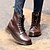 cheap Women&#039;s Boots-Women&#039;s Fall / Winter Flat Heel British Lace-up Leatherette Mid-Calf Boots Black / Burgundy / Brown